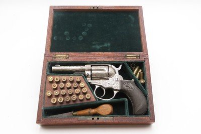 1877 CASED, LETTERED & ENGRAVED Antique COLT M1877 “Lightning” DA RevolverNEW YORK Shipped to SCHUYLER, HARTLEY & GRAHAM - Image 4 of 23