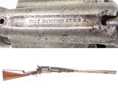 RARE c1861 Antique 10 GAUGE COLT Model 1855 Revolving SHOTGUN Civil War Era