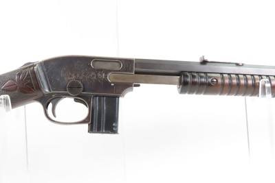 FINE Factory Engraved M1903 SAVAGE ARMS .22 RF Slide Action BOYS Rifle C&REARLY 20th Century .22 Caliber S, L, LR Youth Rifle - Image 14 of 25