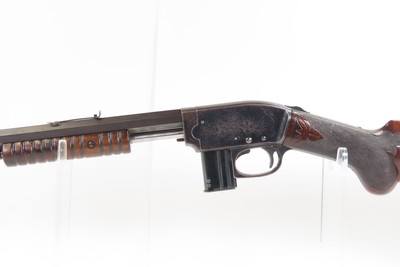 FINE Factory Engraved M1903 SAVAGE ARMS .22 RF Slide Action BOYS Rifle C&REARLY 20th Century .22 Caliber S, L, LR Youth Rifle - Image 21 of 25