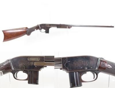 FINE Factory Engraved M1903 SAVAGE ARMS .22 RF Slide Action BOYS Rifle C&REARLY 20th Century .22 Caliber S, L, LR Youth Rifle - Image 1 of 25