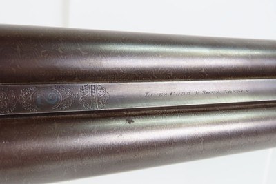 ENGRAVED British JAMES CARR & SONS Side x Side C&R HAMMERLESS 12 g. Shotgun - Image 14 of 23