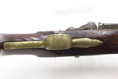 Early 1800s Antique BRASS BARREL British FLINTLOCK Pistol TOWER STYLE PROOFS LIGHTLY ENGRAVED Handgun with BRASS FURNITURE - Image 7 of 16