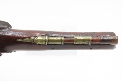 Early 1800s Antique BRASS BARREL British FLINTLOCK Pistol TOWER STYLE PROOFS LIGHTLY ENGRAVED Handgun with BRASS FURNITURE - Image 6 of 16
