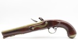 Early 1800s Antique BRASS BARREL British FLINTLOCK Pistol TOWER STYLE PROOFS LIGHTLY ENGRAVED Handgun with BRASS FURNITURE - Image 12 of 16