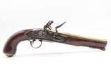 Early 1800s Antique BRASS BARREL British FLINTLOCK Pistol TOWER STYLE PROOFS LIGHTLY ENGRAVED Handgun with BRASS FURNITURE - Image 2 of 16
