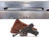 Swedish WWII Era HUSQVARNA M40 9mm Danish Police C&R PISTOL Semi-AutomaticSwedish Military & Danish Police Pistol w/ Holster, Spare Magazines, and O - Image 2 of 19