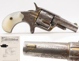 LETTERED Antique Engraved Gold COLT NEW LINE .41 RF Revolver w/PEARL GRIPSNEW YORK Shipped to SCHUYLER, HARTLEY & GRAHAM - Image 1 of 20