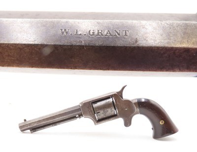 CIVIL WAR Era WILLIAM UHLINGER .32 RF “W.L. Grant” Marked POCKET RevolverRARE PATENT INFRINGEMENT Pistol of the Civil War - Image 1 of 17