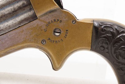 CIVIL WAR Era Antique C. SHARPS .22 PEPPERBOX Wild West RIVERBOAT GAMBLERMfg. 1859-74 Model 1 Pocket Pepperbox Revolver - Image 4 of 16