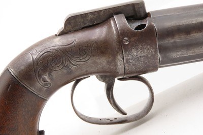 GOLD RUSH Era ALLEN & THURBER Antique WORCHESTER Period PEPPERBOX RevolverENGRAVED & First DA Revolving Percussion Pistol - Image 15 of 17