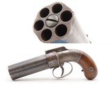 GOLD RUSH Era ALLEN & THURBER Antique WORCHESTER Period PEPPERBOX RevolverENGRAVED & First DA Revolving Percussion Pistol