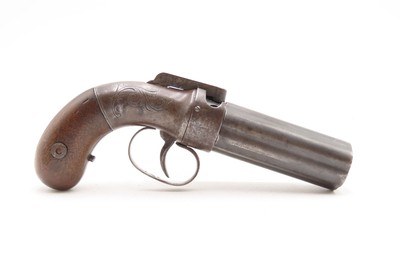 GOLD RUSH Era ALLEN & THURBER Antique WORCHESTER Period PEPPERBOX RevolverENGRAVED & First DA Revolving Percussion Pistol - Image 13 of 17