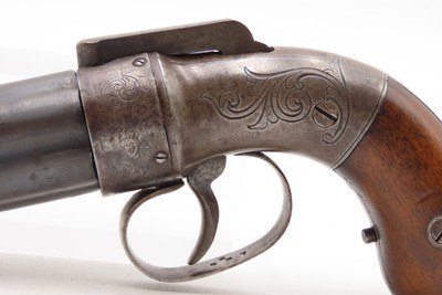 GOLD RUSH Era ALLEN & THURBER Antique WORCHESTER Period PEPPERBOX RevolverENGRAVED & First DA Revolving Percussion Pistol - Image 4 of 17