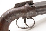 GOLD RUSH Era ALLEN & THURBER Antique WORCHESTER Period PEPPERBOX RevolverENGRAVED & First DA Revolving Percussion Pistol - Image 15 of 17