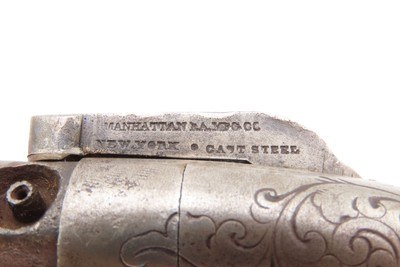 Rare ANTEBELLUM Antique MANHATTAN 3-Barrel Percussion PEPPERBOX Revolver 1 of 2,500 CIVIL WAR Era Production Revolvers - Image 14 of 18