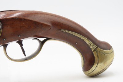 Late-1700s WILLIAMS of London Antique British FLINTLOCK Self Defense Pistol Late 18th Century Handgun with BRASS FURNITURE - Image 14 of 17