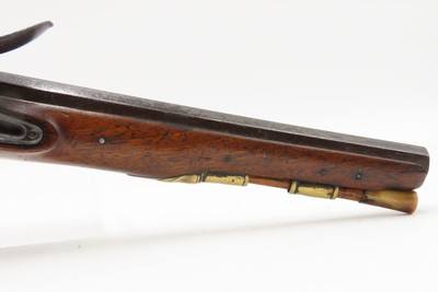 Late-1700s WILLIAMS of London Antique British FLINTLOCK Self Defense Pistol Late 18th Century Handgun with BRASS FURNITURE - Image 3 of 17