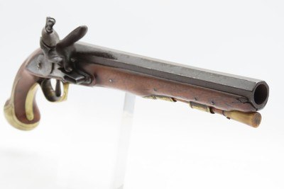 Late-1700s WILLIAMS of London Antique British FLINTLOCK Self Defense Pistol Late 18th Century Handgun with BRASS FURNITURE - Image 16 of 17