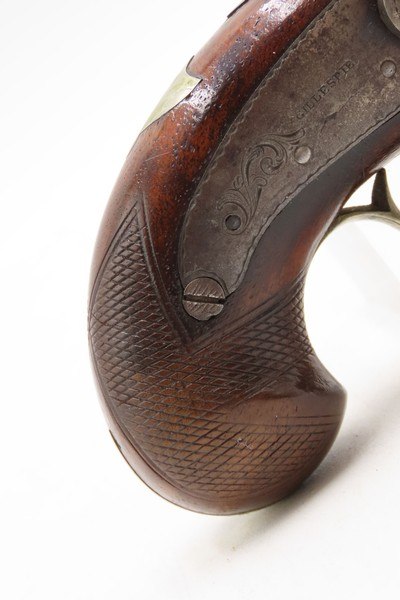 Very Scarce ENGRAVED Antique GILLESPIE Percussion DERRINGER Pistol NEW YORK CALIFORNIA GOLD RUSH Era RIVERBOAT GAMBLER’s Gun - Image 3 of 17