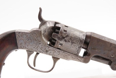 ENGRAVED Antique CIVIL WAR Era MANHATTAN ARMS .31 POCKET Model RevolverNew Jersey Manufactured PERCUSSION Revolver - Image 20 of 21