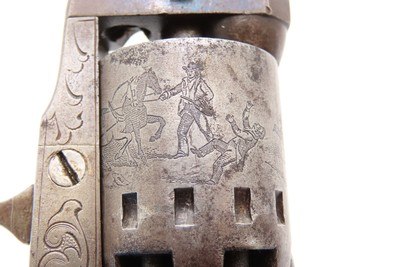 ENGRAVED Antique CIVIL WAR Era MANHATTAN ARMS .31 POCKET Model RevolverNew Jersey Manufactured PERCUSSION Revolver - Image 13 of 21