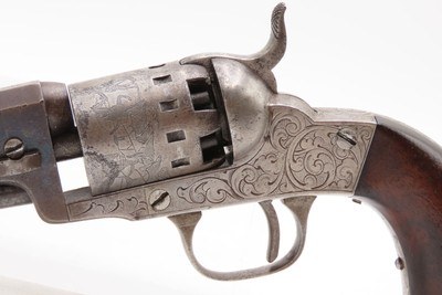 ENGRAVED Antique CIVIL WAR Era MANHATTAN ARMS .31 POCKET Model RevolverNew Jersey Manufactured PERCUSSION Revolver - Image 4 of 21