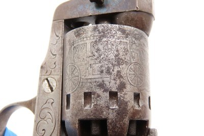ENGRAVED Antique CIVIL WAR Era MANHATTAN ARMS .31 POCKET Model RevolverNew Jersey Manufactured PERCUSSION Revolver - Image 11 of 21