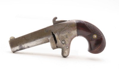 RARE Post-CIVIL WAR Antique NATIONAL ARMS No. 2 .41 RF Derringer WILD WESTFACTORY ENGRAVED Swivel Barrel PRE-COLT Pistol - Image 2 of 17