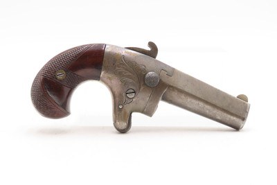 RARE Post-CIVIL WAR Antique NATIONAL ARMS No. 2 .41 RF Derringer WILD WESTFACTORY ENGRAVED Swivel Barrel PRE-COLT Pistol - Image 14 of 17