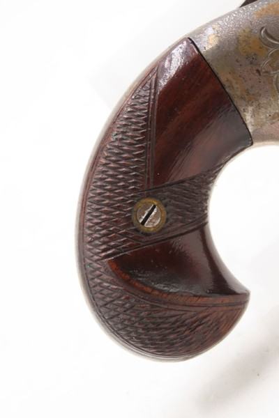 RARE Post-CIVIL WAR Antique NATIONAL ARMS No. 2 .41 RF Derringer WILD WESTFACTORY ENGRAVED Swivel Barrel PRE-COLT Pistol - Image 15 of 17