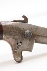 RARE Post-CIVIL WAR Antique NATIONAL ARMS No. 2 .41 RF Derringer WILD WESTFACTORY ENGRAVED Swivel Barrel PRE-COLT Pistol - Image 16 of 17