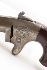RARE Post-CIVIL WAR Antique NATIONAL ARMS No. 2 .41 RF Derringer WILD WESTFACTORY ENGRAVED Swivel Barrel PRE-COLT Pistol - Image 4 of 17