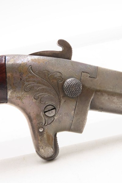 RARE Post-CIVIL WAR Antique NATIONAL ARMS No. 2 .41 RF Derringer WILD WESTFACTORY ENGRAVED Swivel Barrel PRE-COLT Pistol - Image 16 of 17