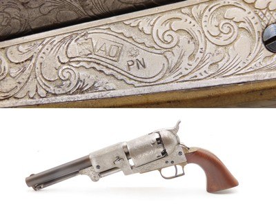 Antique Italian Reproduction 2nd Model COLT DRAGOON .44 Percussion Revolver ENGRAVED 1978 Manufactured ICAM Signed - Image 11 of 22