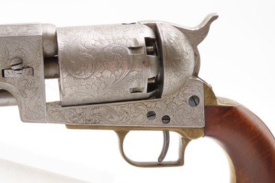 Antique Italian Reproduction 2nd Model COLT DRAGOON .44 Percussion Revolver ENGRAVED 1978 Manufactured ICAM Signed - Image 9 of 22