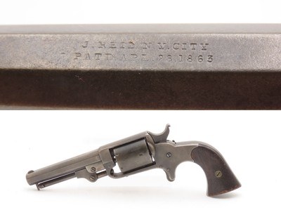 RARE Antique JAMES REID Model 4 DUAL IGNITION Percussion/Rimfire RevolverCIVIL WAR Era New York WILD WEST Hideout Revolver - Image 1 of 17