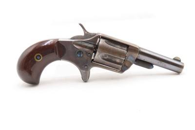 1876 Antique COLT “New Line” .30 RF ETCHED PANED Pocket Revolver WILD WESTCONDITION! With DESIRABLE CASE-HARDENED FRAME - Image 14 of 17