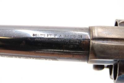 1876 Antique COLT “New Line” .30 RF ETCHED PANED Pocket Revolver WILD WESTCONDITION! With DESIRABLE CASE-HARDENED FRAME - Image 8 of 17