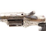 RARE Hopkins & Allen FACTORY ENGRAVED Antique “CZAR” Single Action Revolver WILD WEST Pocket Carry .22 Rimfire NICKEL PLATED - Image 7 of 19