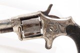 RARE Hopkins & Allen FACTORY ENGRAVED Antique “CZAR” Single Action Revolver WILD WEST Pocket Carry .22 Rimfire NICKEL PLATED - Image 4 of 19