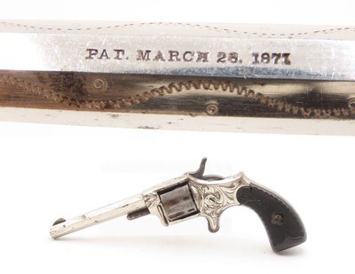 RARE Hopkins & Allen FACTORY ENGRAVED Antique “CZAR” Single Action Revolver WILD WEST Pocket Carry .22 Rimfire NICKEL PLATED - Image 1 of 19