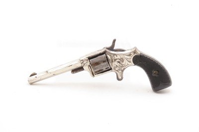 RARE Hopkins & Allen FACTORY ENGRAVED Antique “CZAR” Single Action Revolver WILD WEST Pocket Carry .22 Rimfire NICKEL PLATED - Image 2 of 19