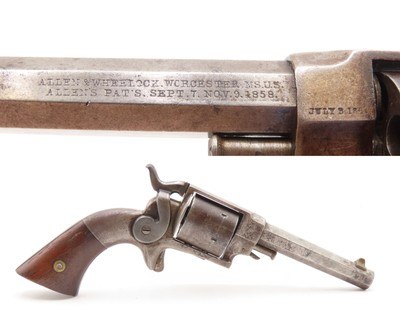 CIVIL WAR Era 1859-1862 Scarce ALLEN & WHEELOCK Sidehammer .32 RF Revolver1 of around 1,500 Self Defense BACKUP Revolvers - Image 1 of 18