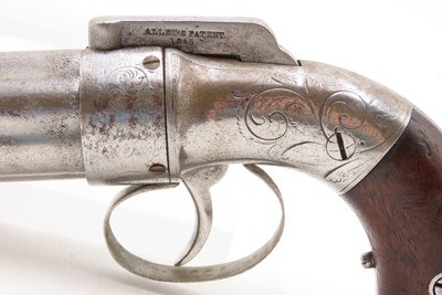 CIVIL WAR Era Antique ALLEN & WHEELOCK .31 PERCUSSION Pepperbox GOLD RUSHENGRAVED 6-Shot Pepperbox RIVERBOAT GAMBLER - Image 4 of 18