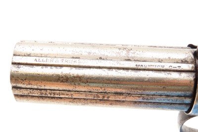 ENGRAVED Antique ALLEN & THURBER .31 Bar Hammer NORWICH Pepperbox BELLY GUN First American Double Action Revolving Pistol - Image 8 of 18