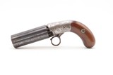 CIVIL WAR Era Antique BLUNT & SYMS Percussion PEPPERBOX Pistol WILD WESTScarce ENGRAVED Underhammer Ring Trigger Revolver - Image 2 of 16