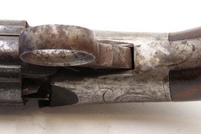 CIVIL WAR Era Antique BLUNT & SYMS Percussion PEPPERBOX Pistol WILD WESTScarce ENGRAVED Underhammer Ring Trigger Revolver - Image 11 of 16