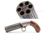 CIVIL WAR Era Antique BLUNT & SYMS Percussion PEPPERBOX Pistol WILD WESTScarce ENGRAVED Underhammer Ring Trigger Revolver