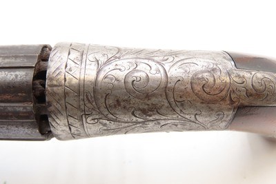 CIVIL WAR Era Antique BLUNT & SYMS Percussion PEPPERBOX Pistol WILD WESTScarce ENGRAVED Underhammer Ring Trigger Revolver - Image 7 of 16